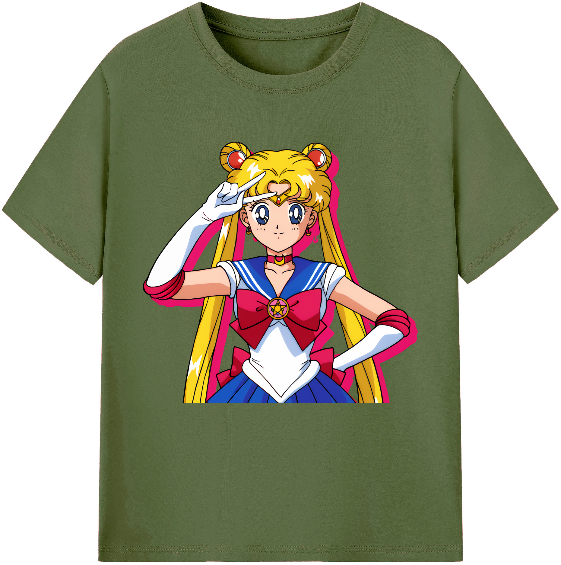 （画像用） 美少女戦士セーラームーン 月野 うさぎ つきの うさぎ Sailor Moon Tsukino Usagi 綿100％半袖Tシャツ（フロントプリント）